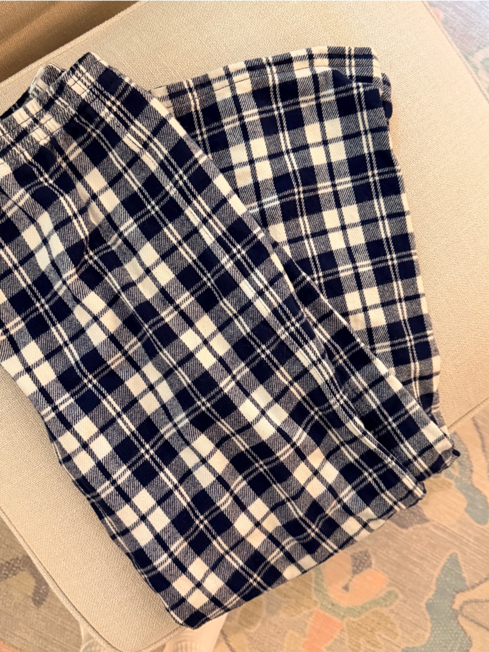Aritzia Navy & White Plaid Slowdown Pajama Pants